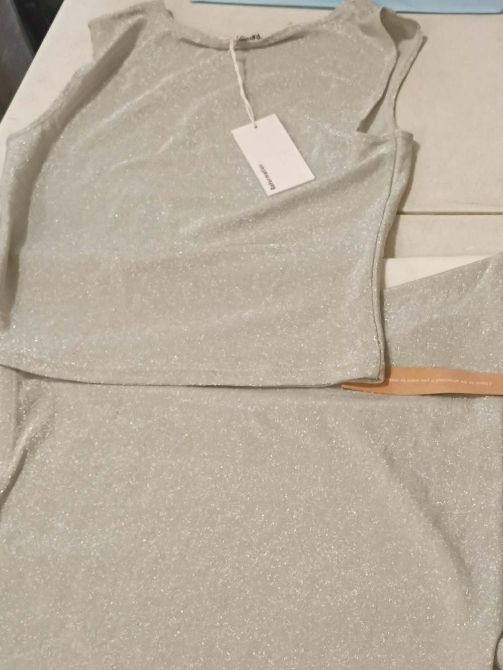 Reformation Silver Sparkle Knit Two-Piece - Picture 3 of 6